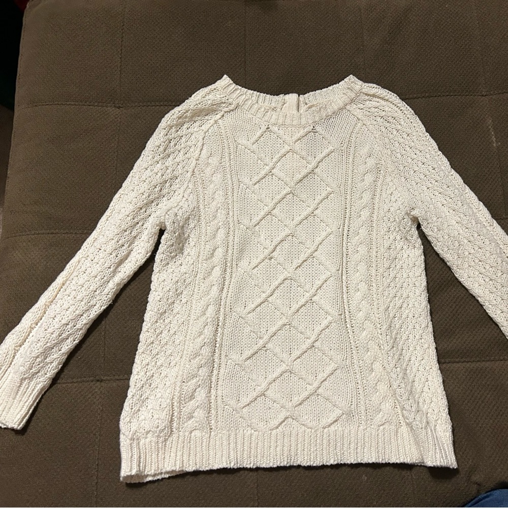 Loft white crochet sweater
